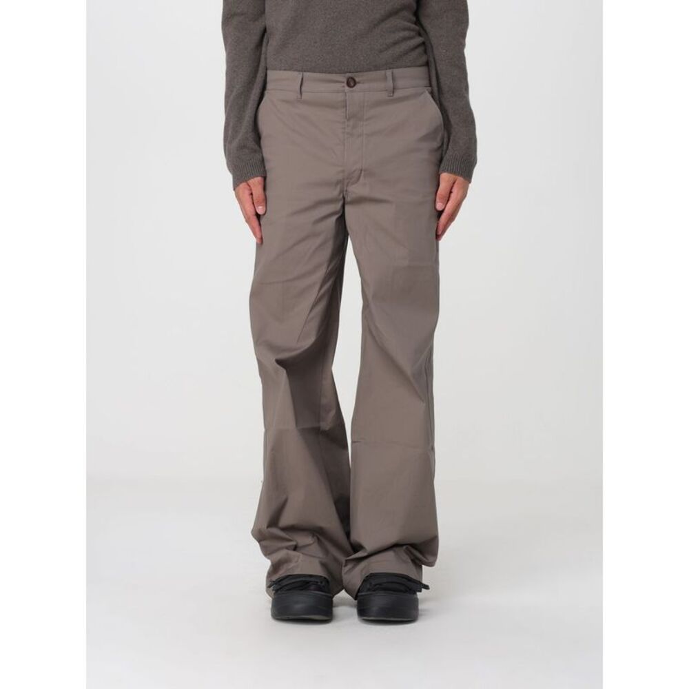 Rick Owens Men Rick Owens Rust Cotton Wide-Leg Trousers With Elasticated Hem